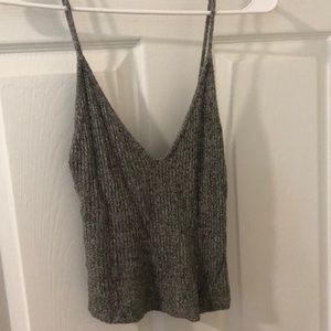 Grey crop tank top